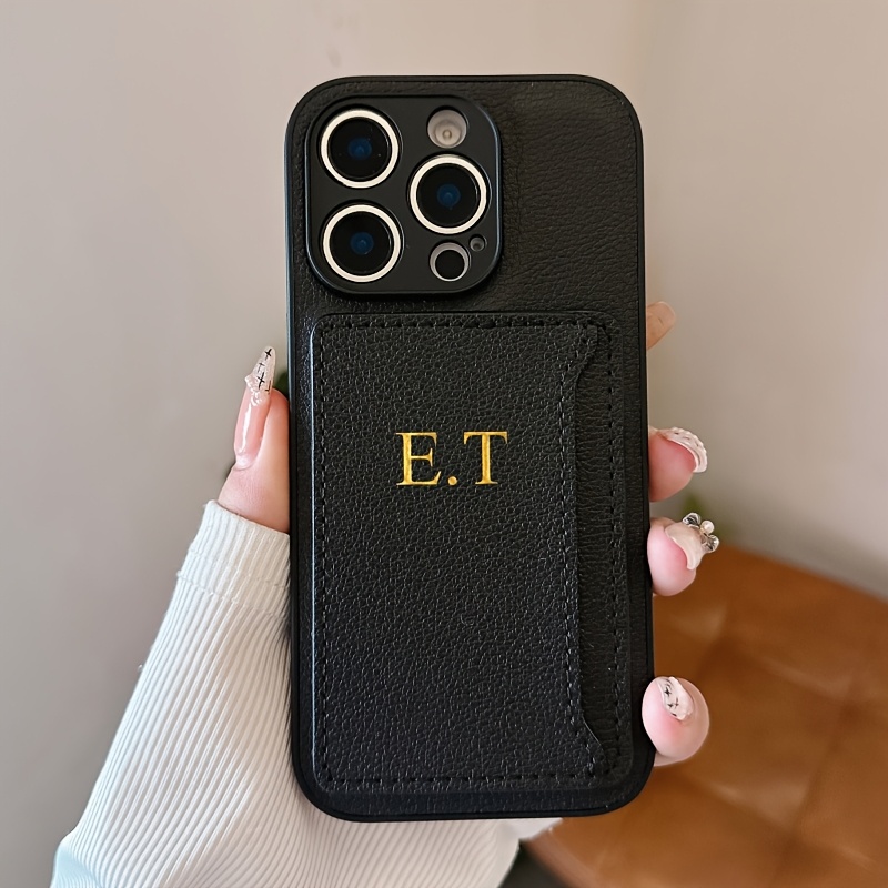 Phone Cases Personalised - Retro Personalised Customized Name Leather Card