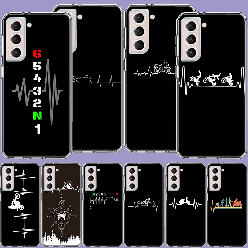 Phone Cases Com - Motorcycle Heartbeat Clear Phone Cases for