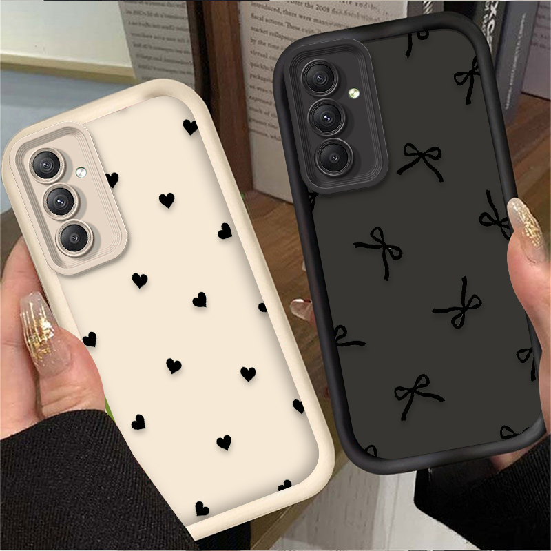 Black Love Heart Bowknot Case  - Phone Cases For Samsung ulasan dan harga