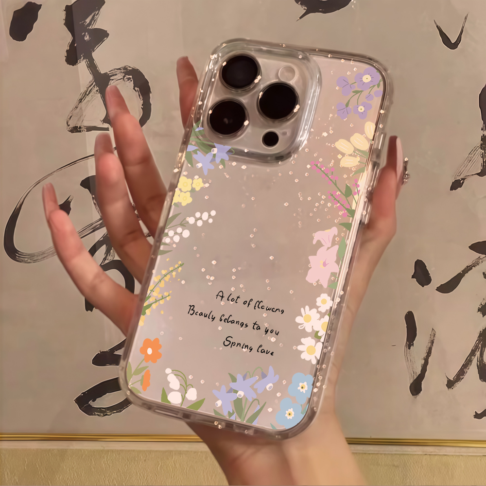 Creative Flower Border Clear G - Glitter Shockproof Case ulasan dan harga