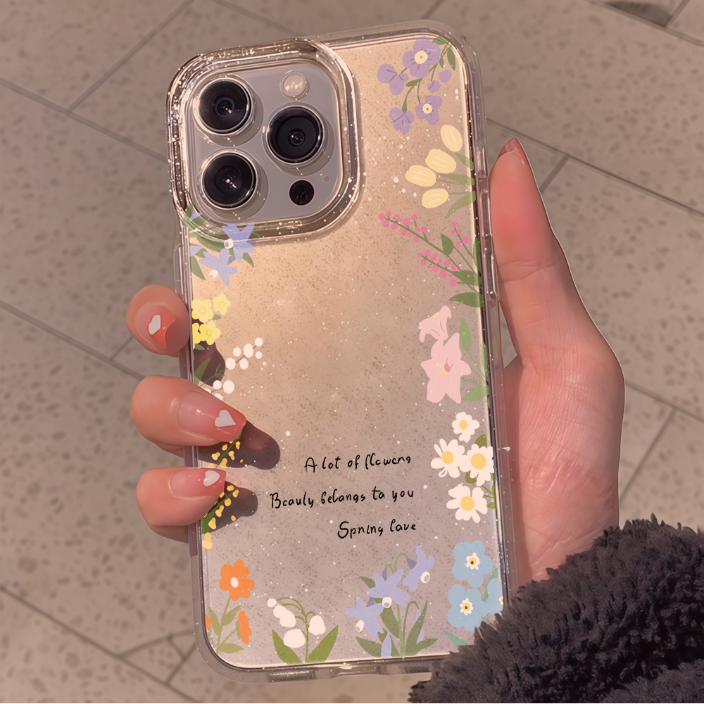 Creative Flower Border Clear G - Glitter Shockproof Case ulasan dan harga