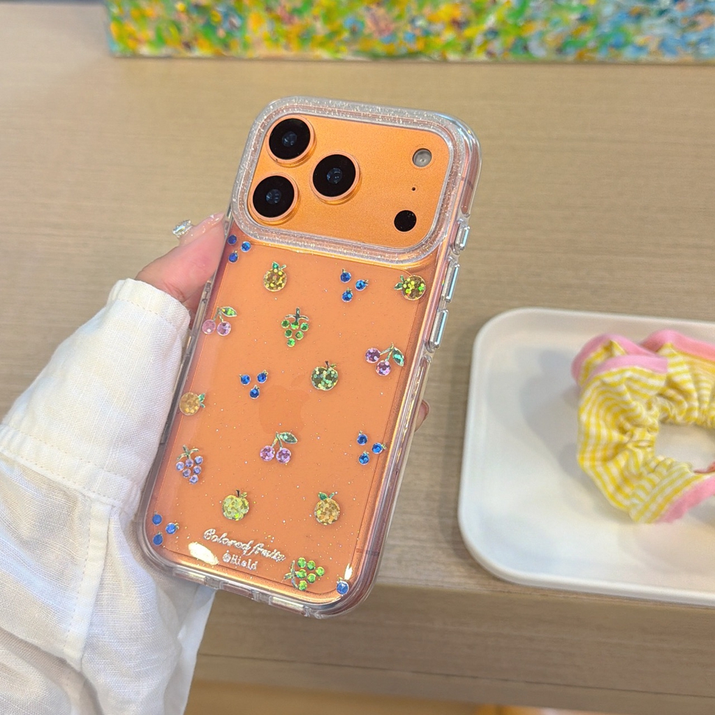 Summer Colorful Fruit Clear Gl - Glitter Shockproof Case ulasan dan harga