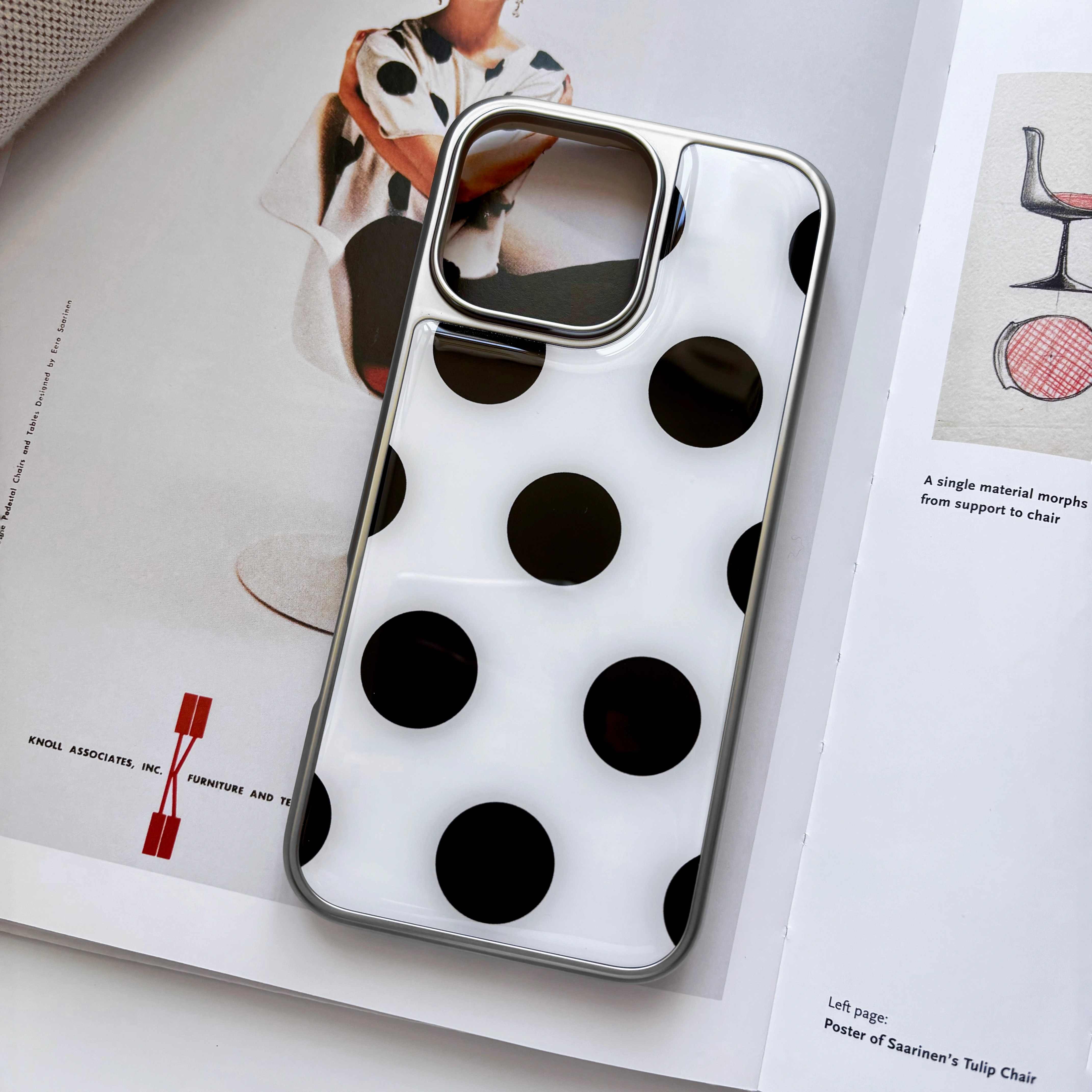 Luxury Black White Polka Dots  - Phone Cases That Charge Your Phone ulasan dan harga