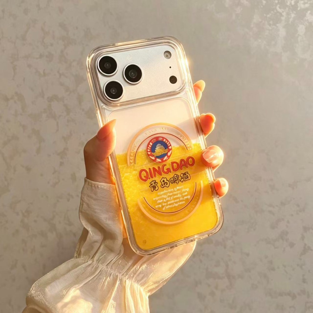 Funny Qingdao Beer Liquid Quic - Glitter Shockproof Case ulasan dan harga