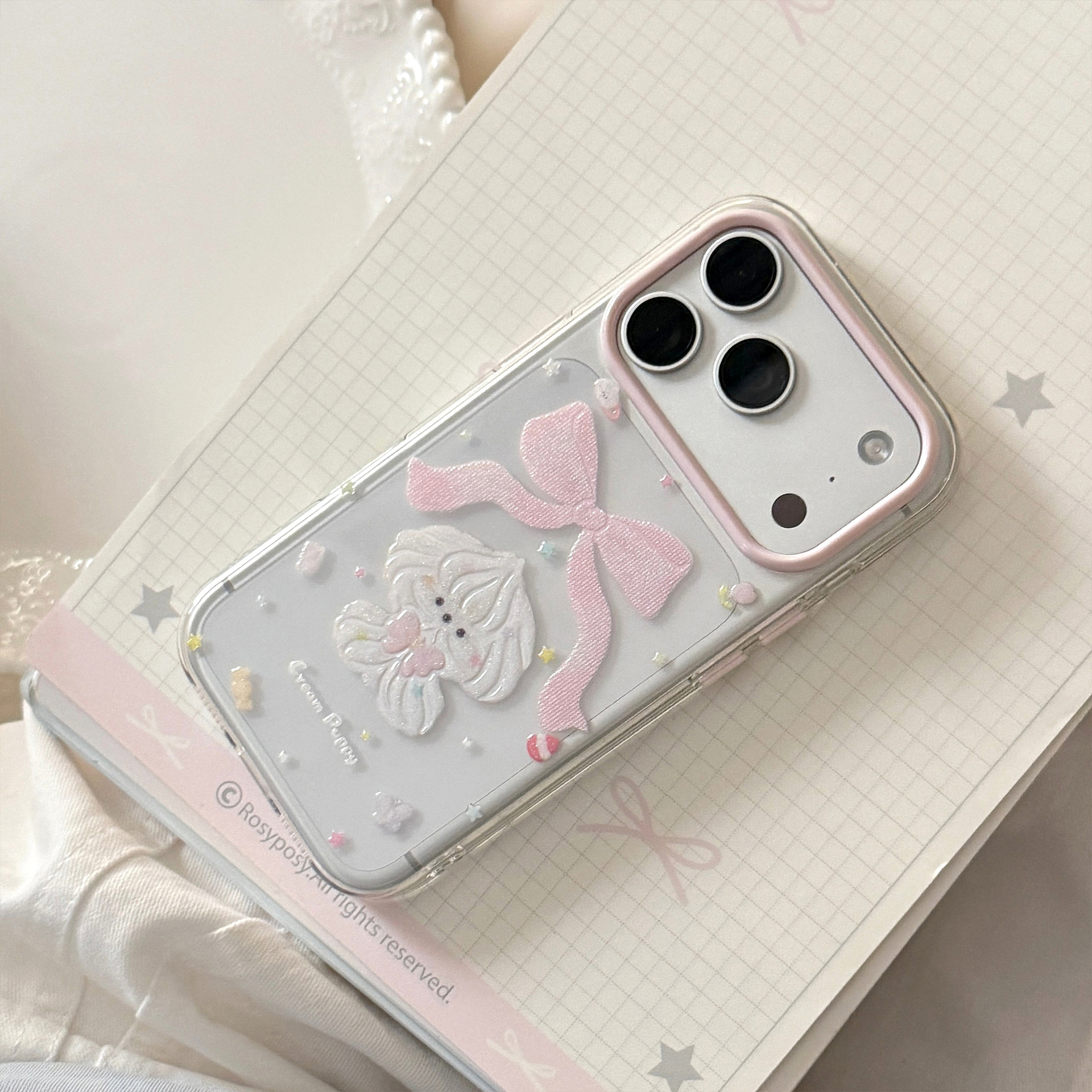 Korean Glitter Cartoon Cream P - Glitter Shockproof Case ulasan dan harga
