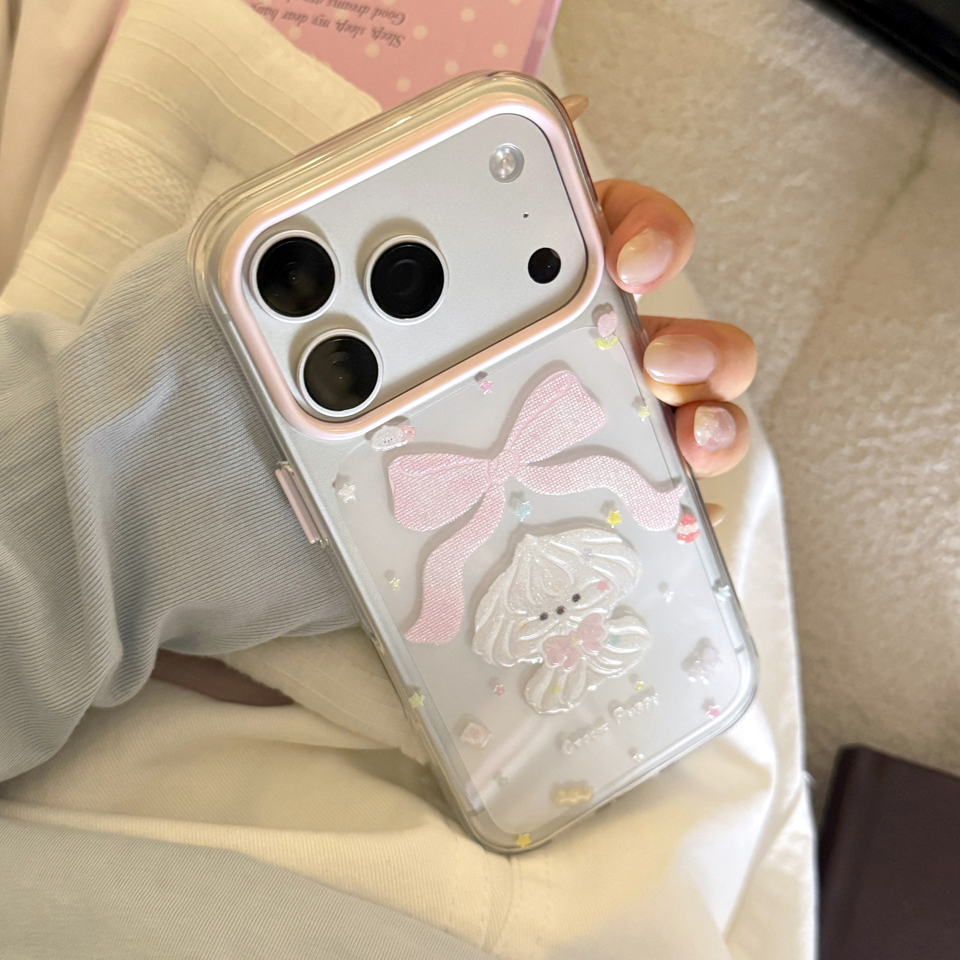 Korean Glitter Cartoon Cream P - Glitter Shockproof Case ulasan dan harga