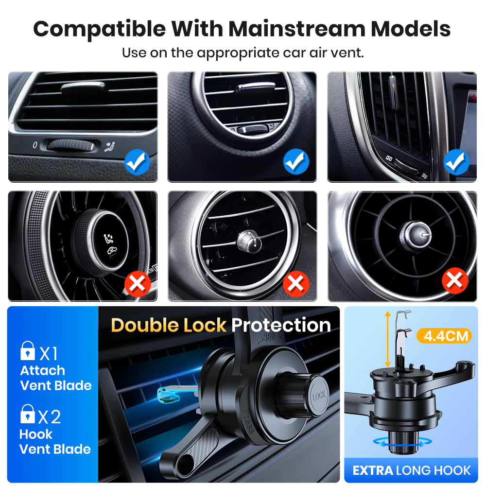 TOPK Car Phone Holder Air Vent - Phone Cases Heavy Duty ulasan dan harga