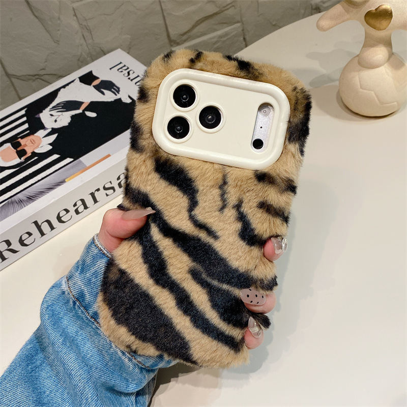 Luxury Zebra Pattern Fluffy Pl - Phone Cases Holder ulasan dan harga