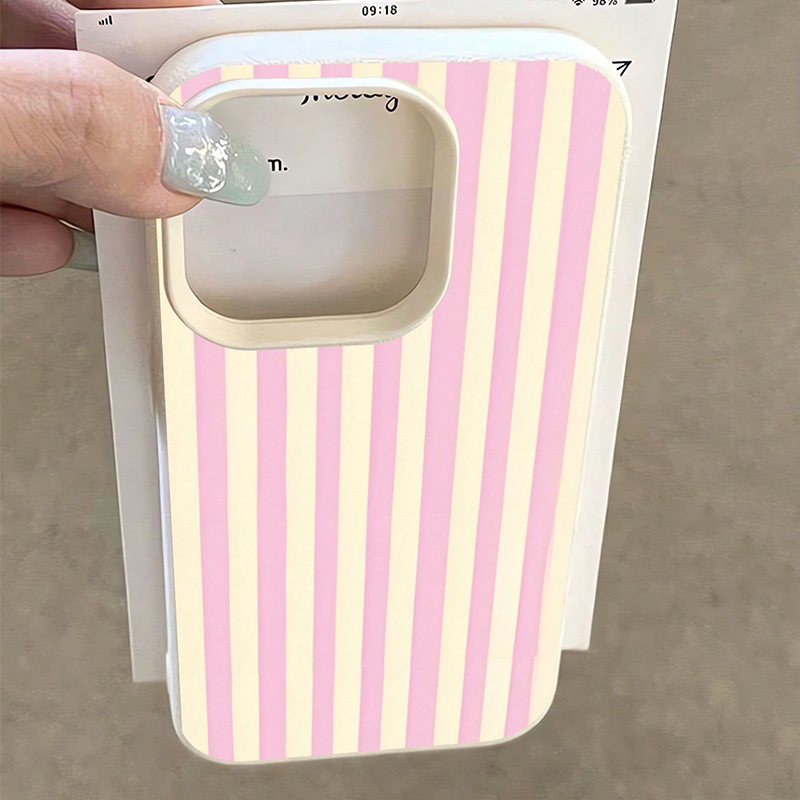 Simple Pink Vertical Striped L - Phone Cases Mous ulasan dan harga