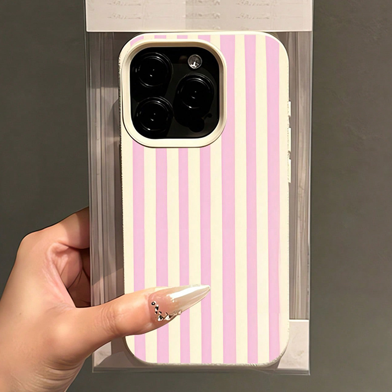 Simple Pink Vertical Striped L - Phone Cases Mous ulasan dan harga
