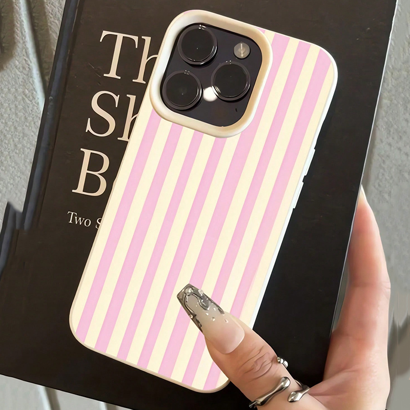 Simple Pink Vertical Striped L - Phone Cases Mous ulasan dan harga