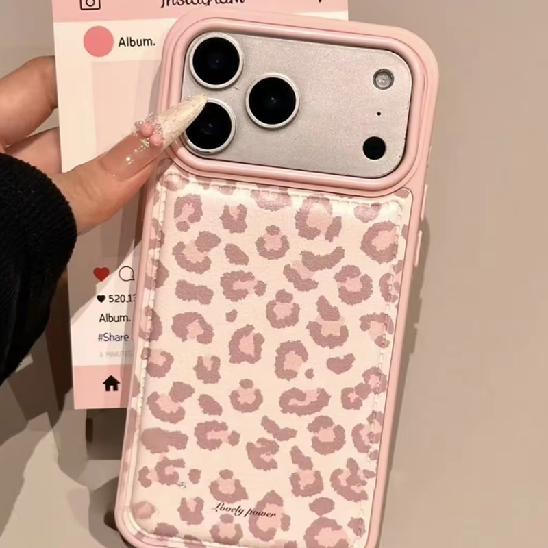 Simple Korean Pink Retro Leopa - Phone Cases Leopard Print ulasan dan harga