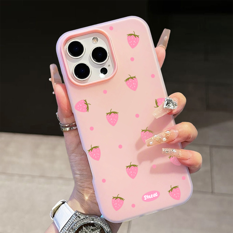 Sweet Pink Strawberry Pattern  - Phone Cases Mous ulasan dan harga