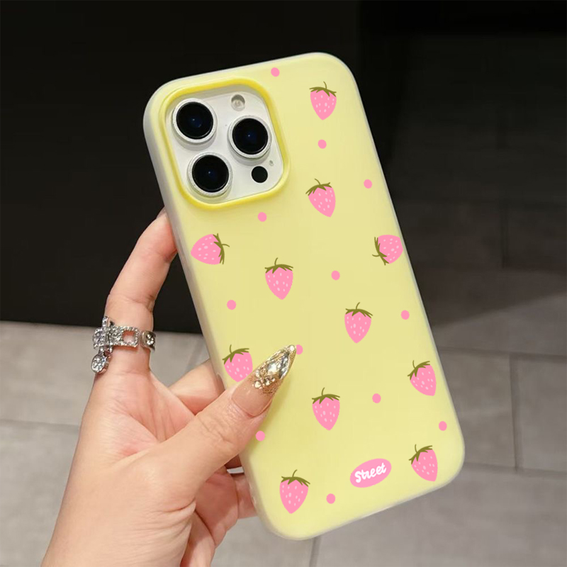 Sweet Pink Strawberry Pattern  - Phone Cases Mous ulasan dan harga