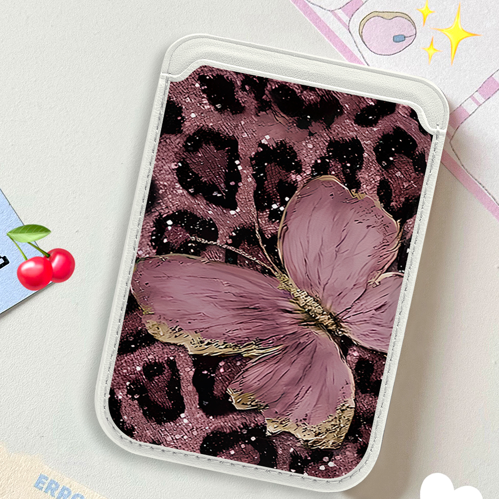 Leopard Print Bow Phone Card B - Card Holder Slim Case ulasan dan harga