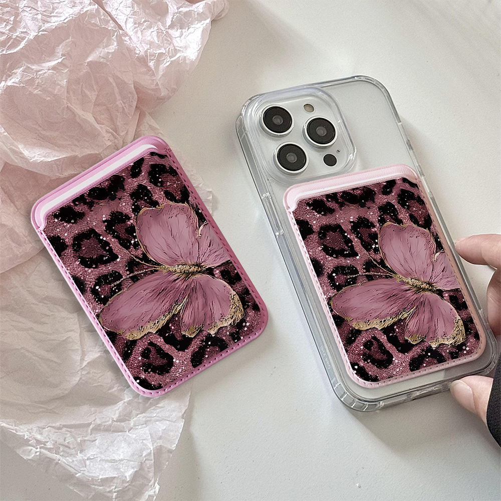 Leopard Print Bow Phone Card B - Card Holder Slim Case ulasan dan harga