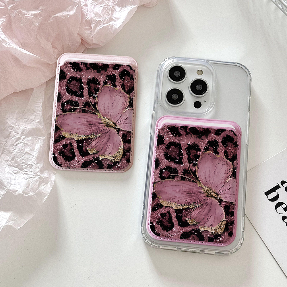 Leopard Print Bow Phone Card B - Card Holder Slim Case ulasan dan harga