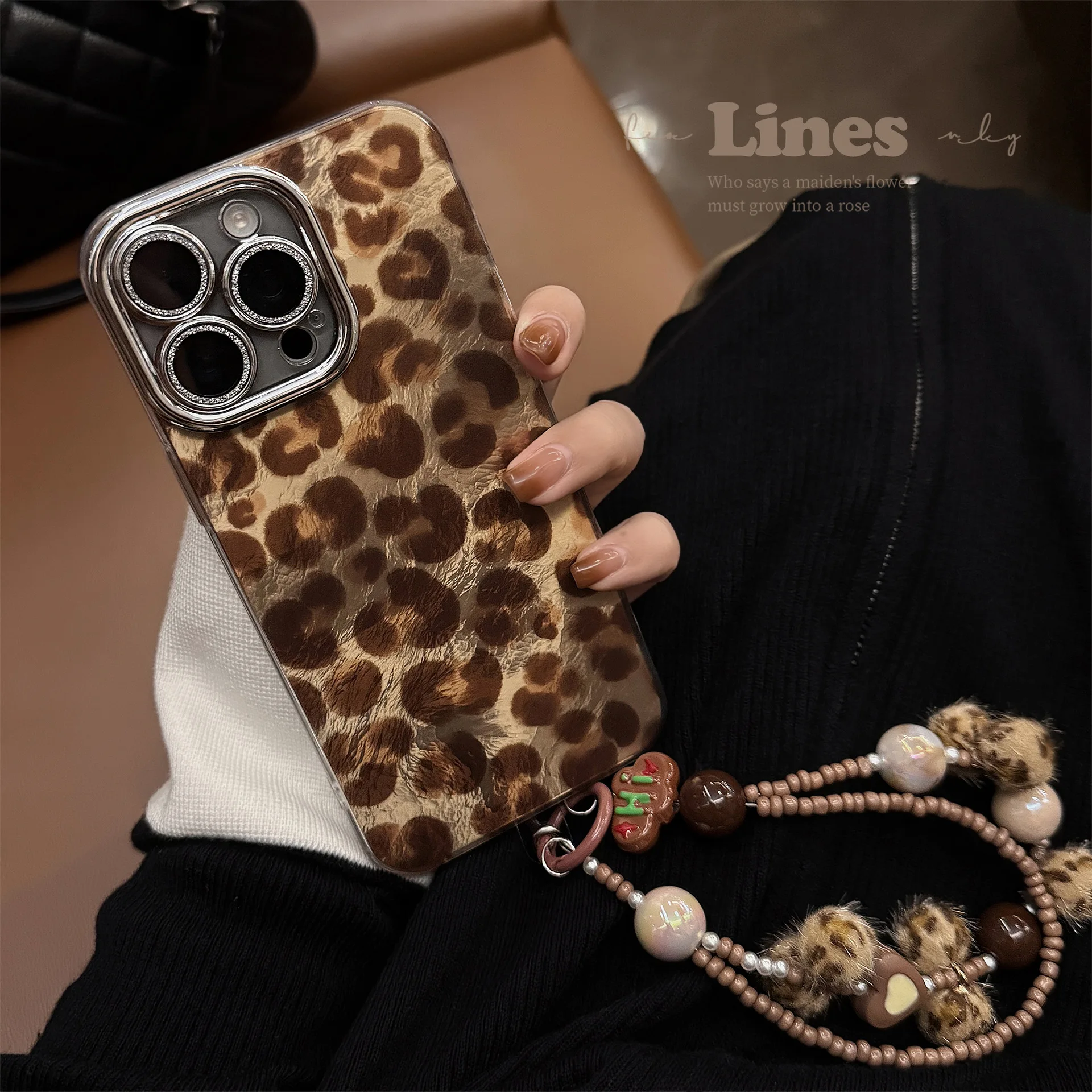Luxury Leopard Print With Lany - Glitter Shockproof Case ulasan dan harga