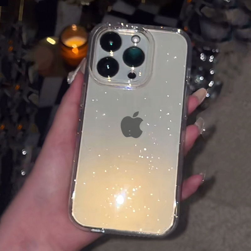 Transparent Simple Glitter Pho - Glitter Shockproof Case ulasan dan harga