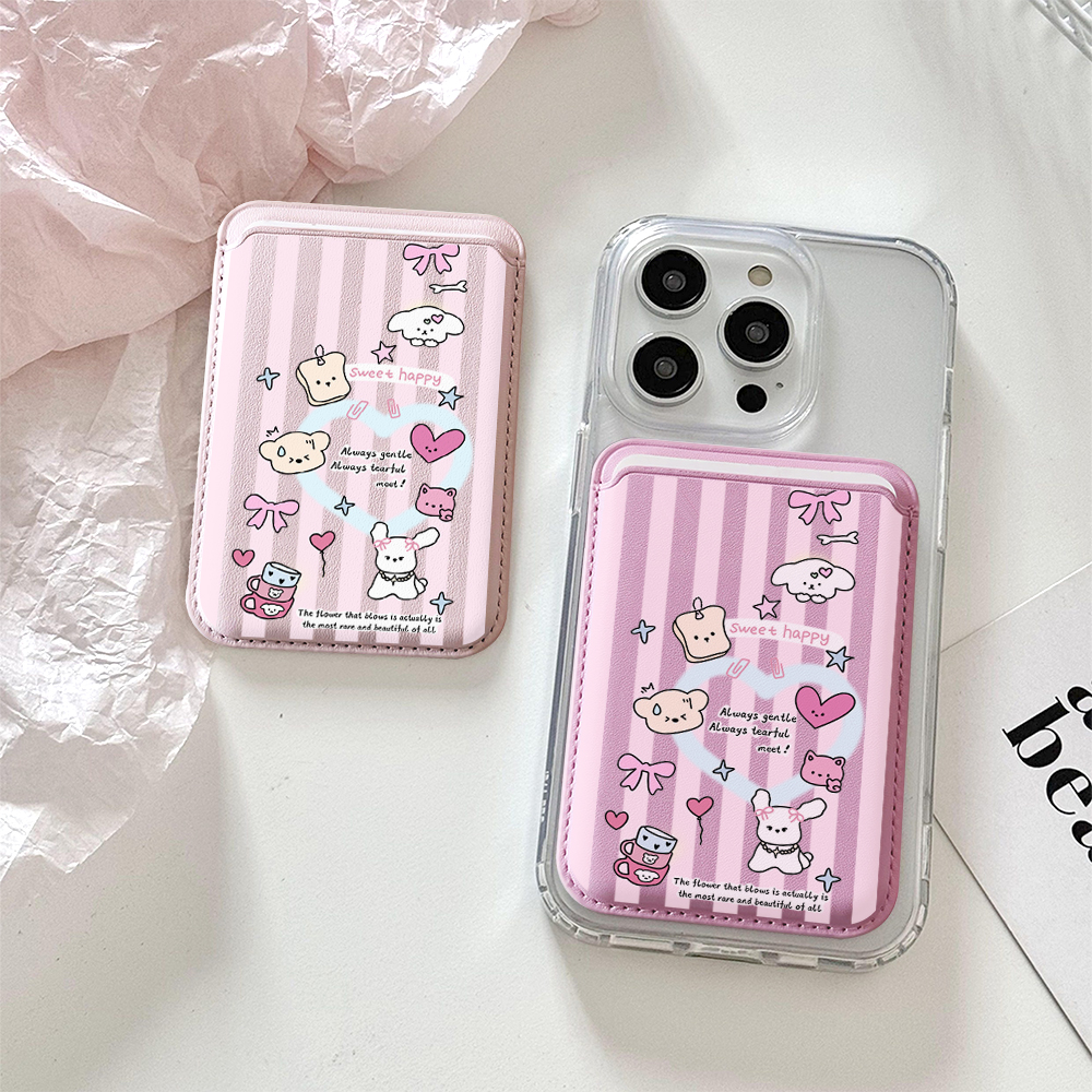 Cute Girly Sketch Style Leathe - Card Holder Slim Case ulasan dan harga
