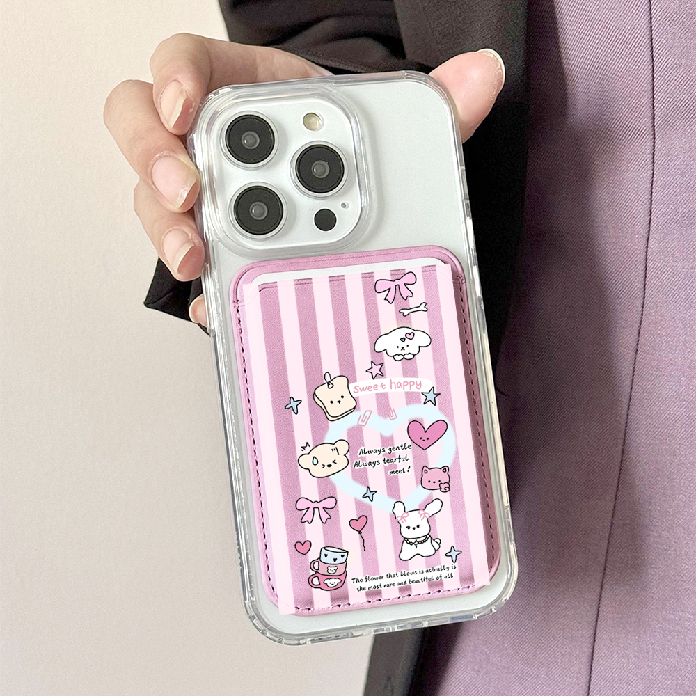 Cute Girly Sketch Style Leathe - Card Holder Slim Case ulasan dan harga