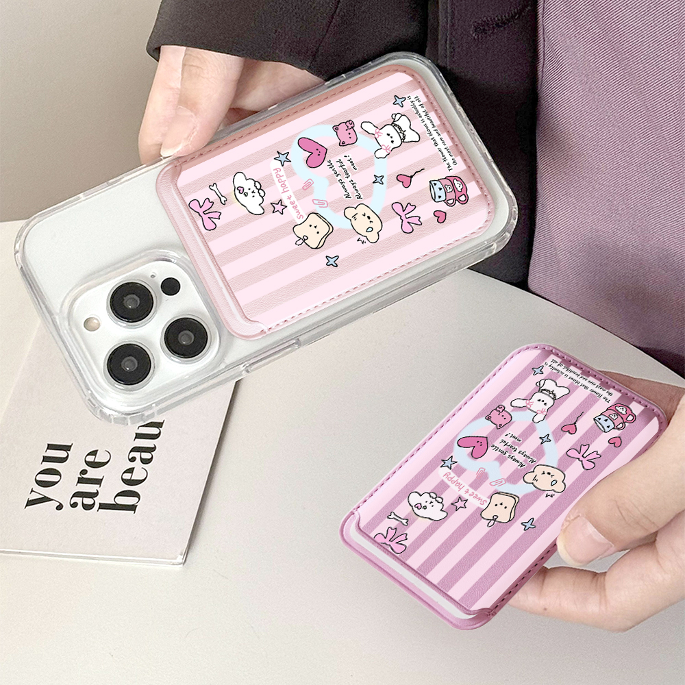 Cute Girly Sketch Style Leathe - Card Holder Slim Case ulasan dan harga
