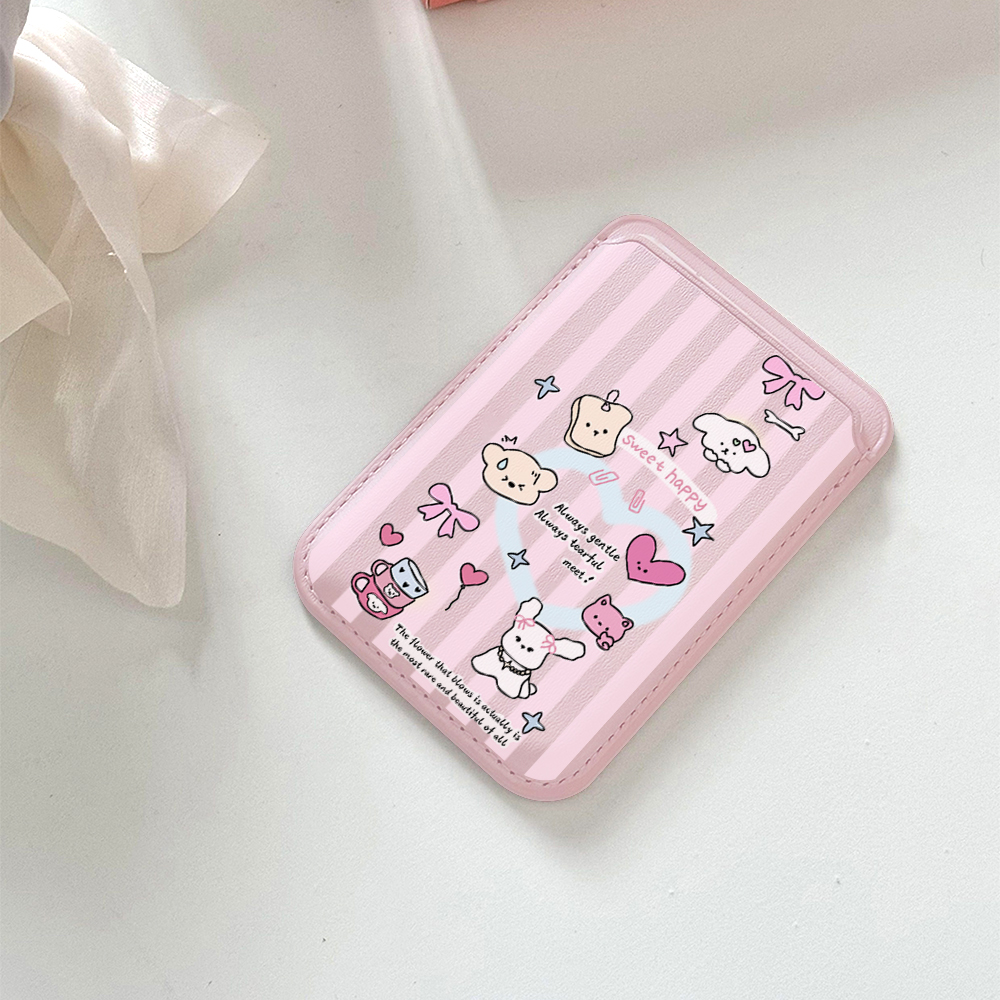 Cute Girly Sketch Style Leathe - Card Holder Slim Case ulasan dan harga