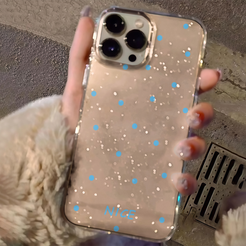 Luxury Simple Polka Dots Clear - Glitter Shockproof Case ulasan dan harga