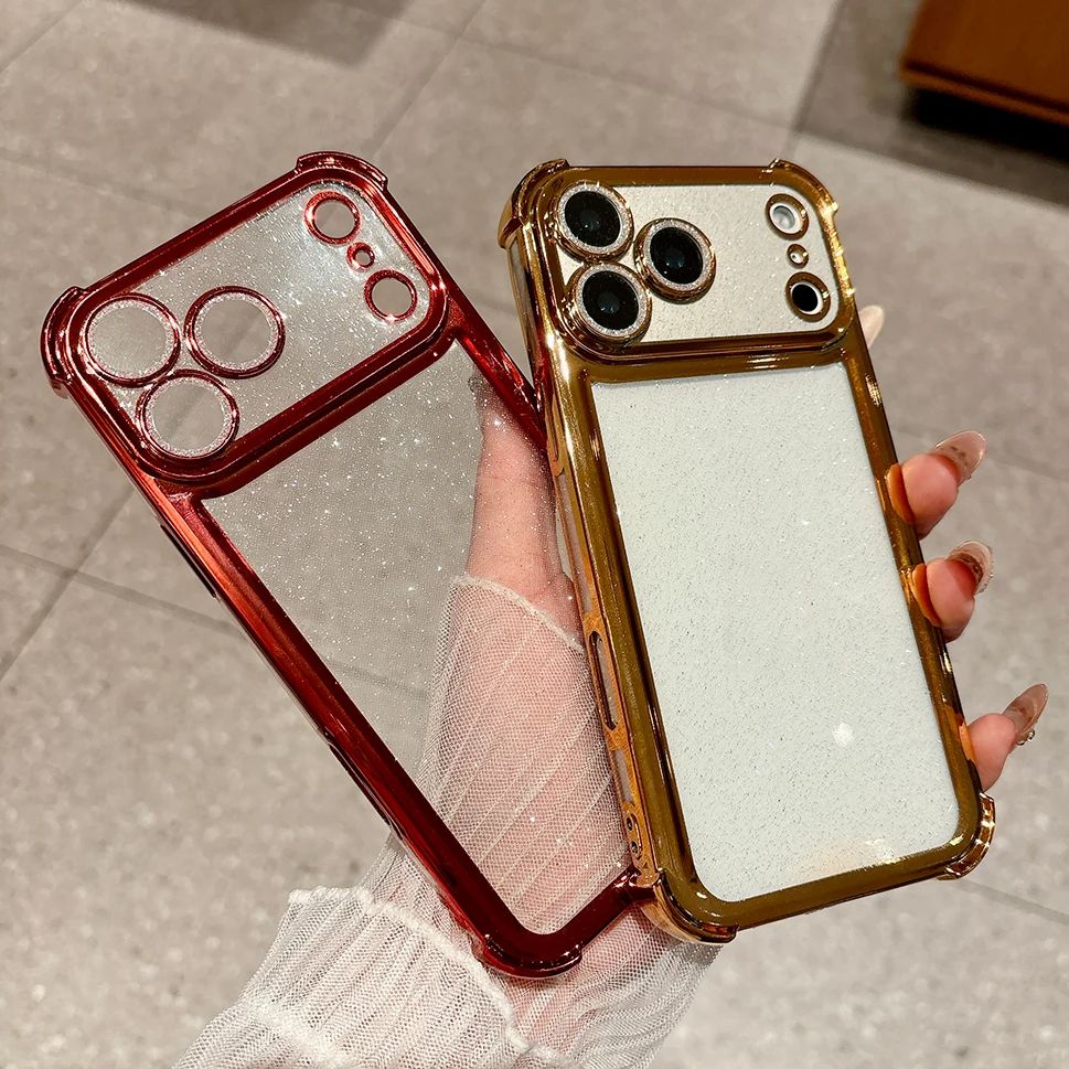 Four-Corner Transparent Glitte - Glitter Shockproof Case ulasan dan harga