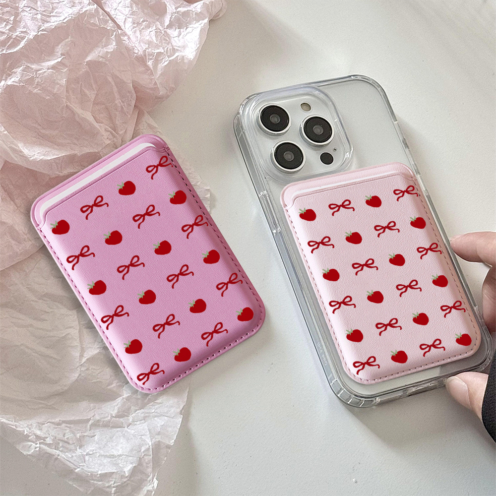Strawberry And Bow Phone Card  - Card Holder Slim Case ulasan dan harga