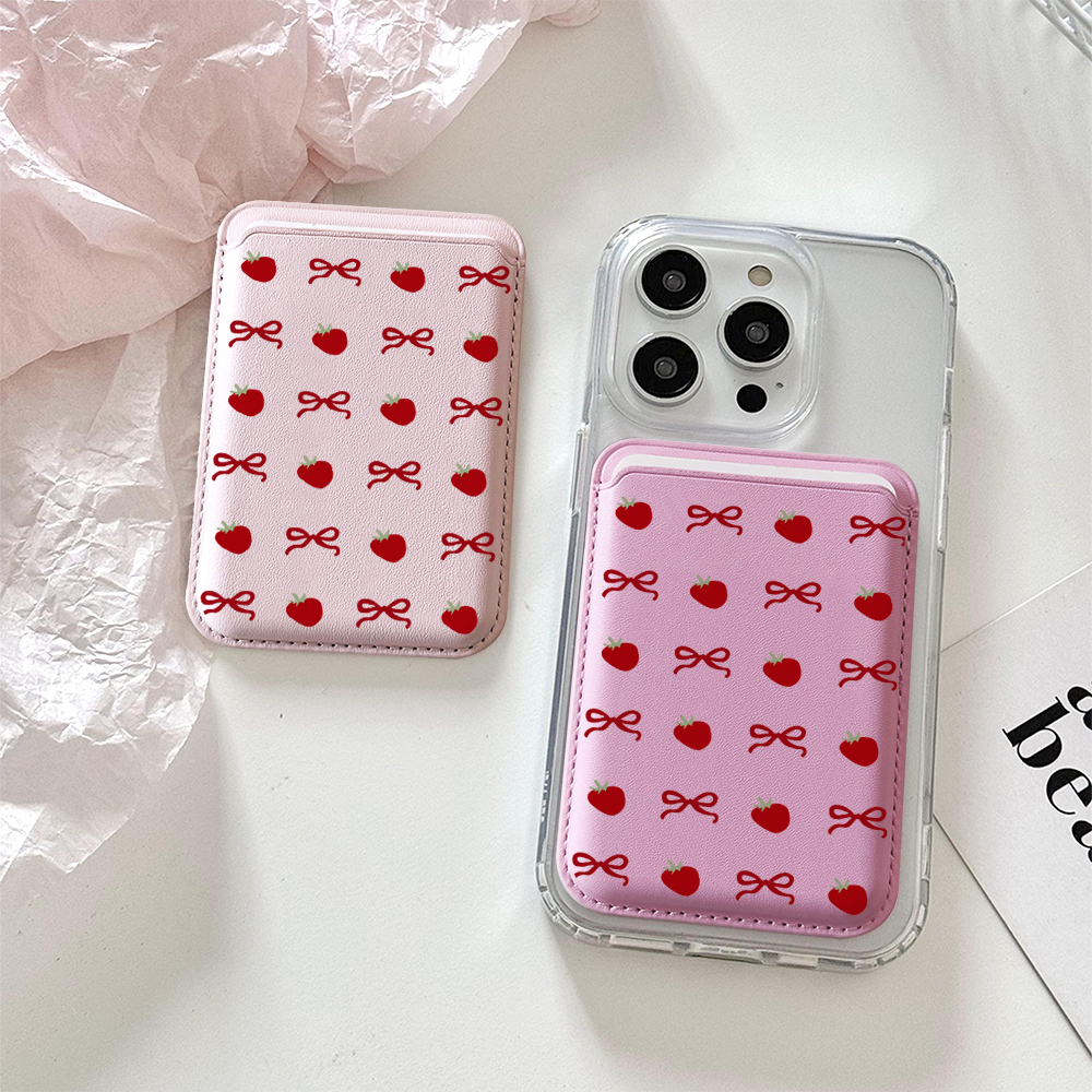 Strawberry And Bow Phone Card  - Card Holder Slim Case ulasan dan harga