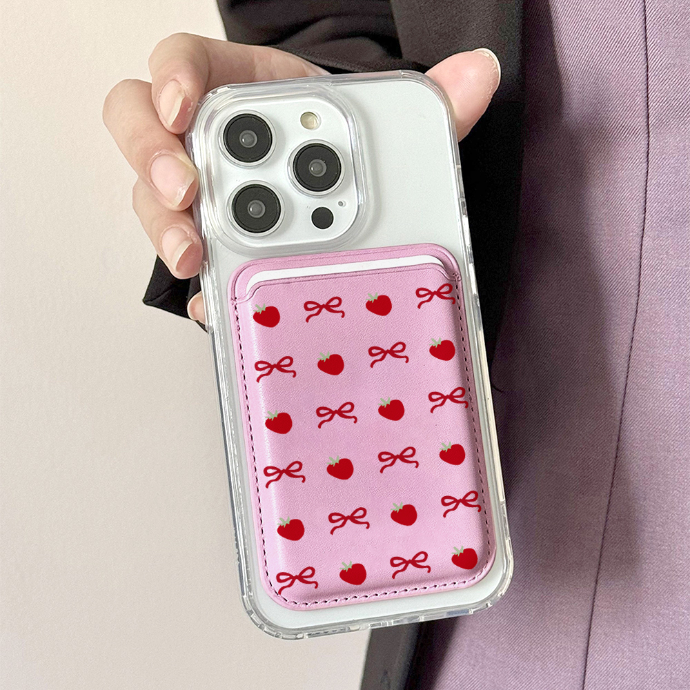 Strawberry And Bow Phone Card  - Card Holder Slim Case ulasan dan harga